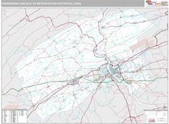 Harrisburg-Carlisle Metro Area Digital Map Premium Style